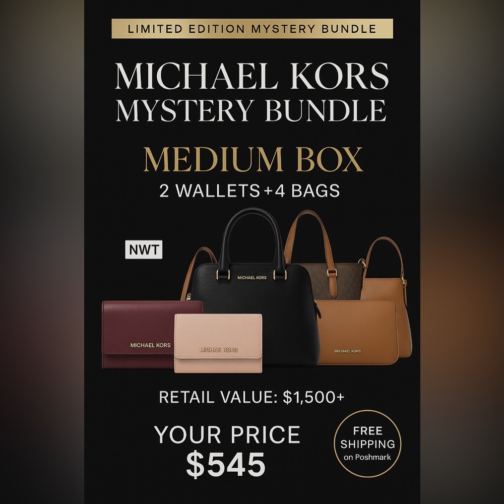 Michael Kors Black and Tan Handbag Set